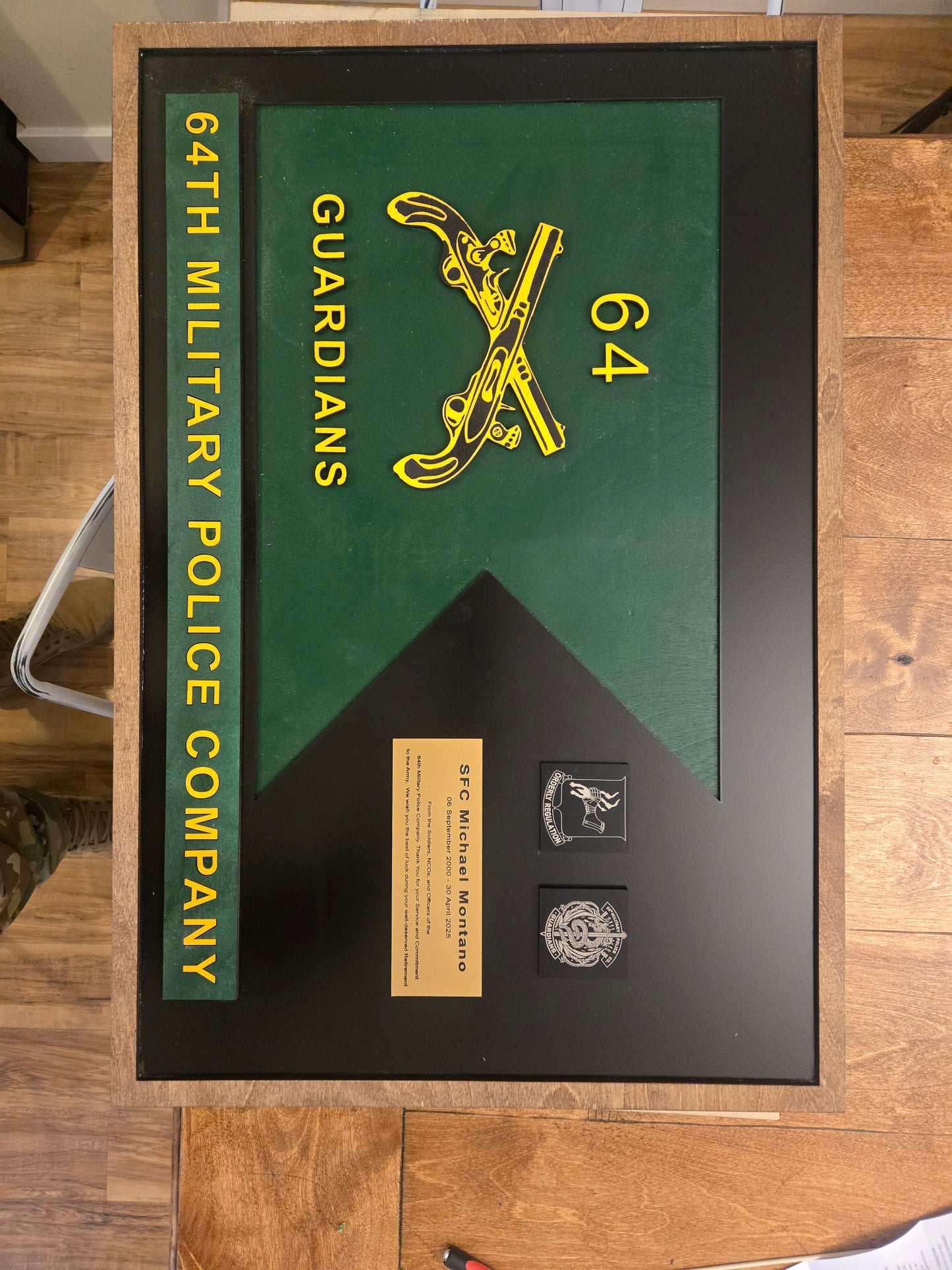 Wooden Guidon plaque