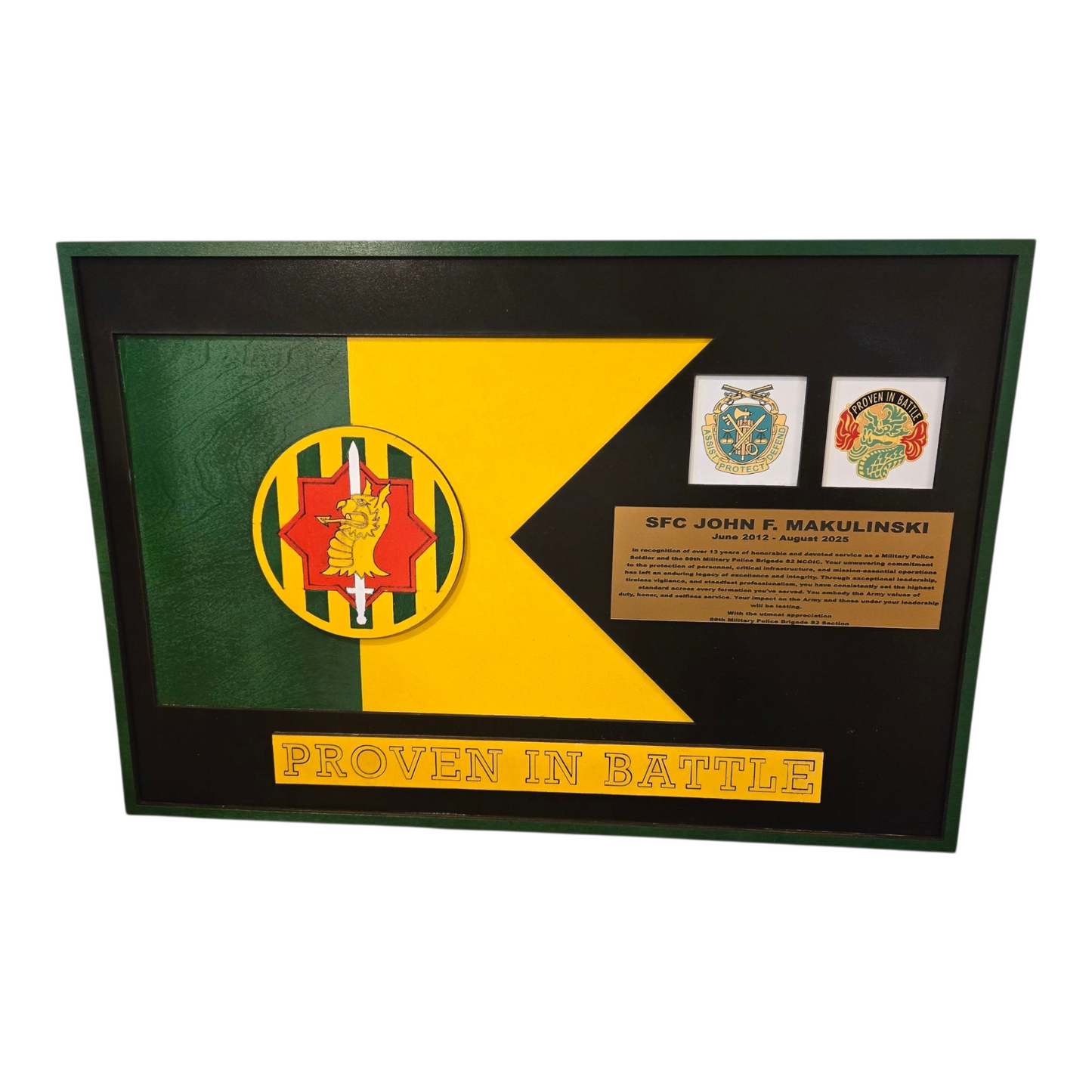 Wooden Guidon plaque