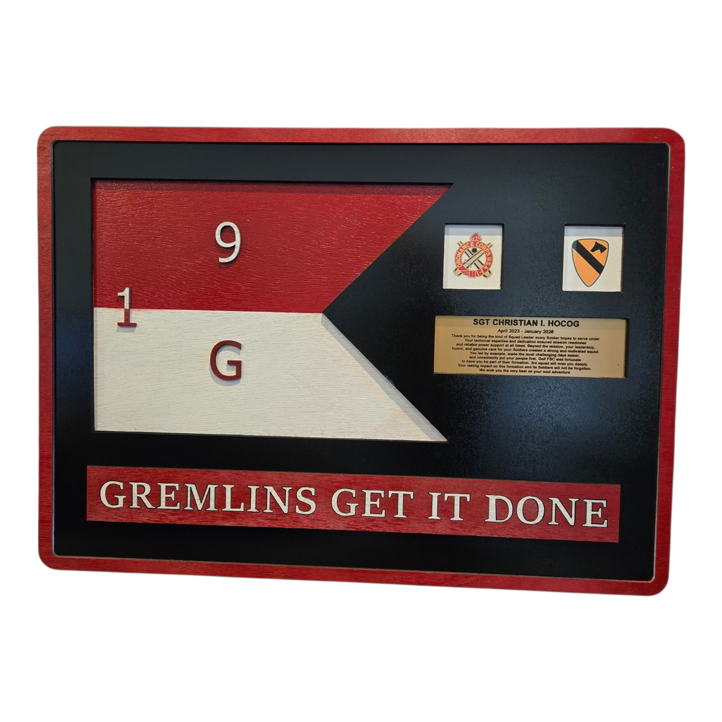 Wooden Guidon plaque