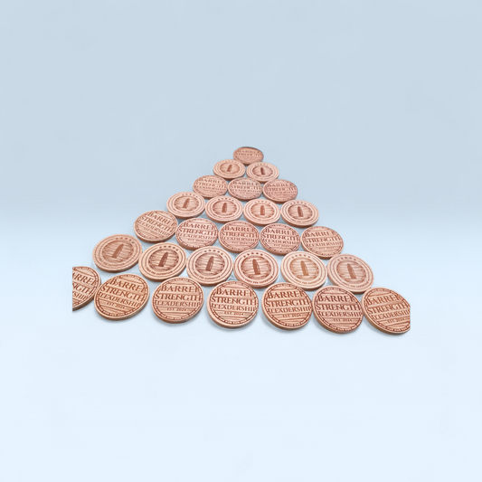 Wooden engraved Coins