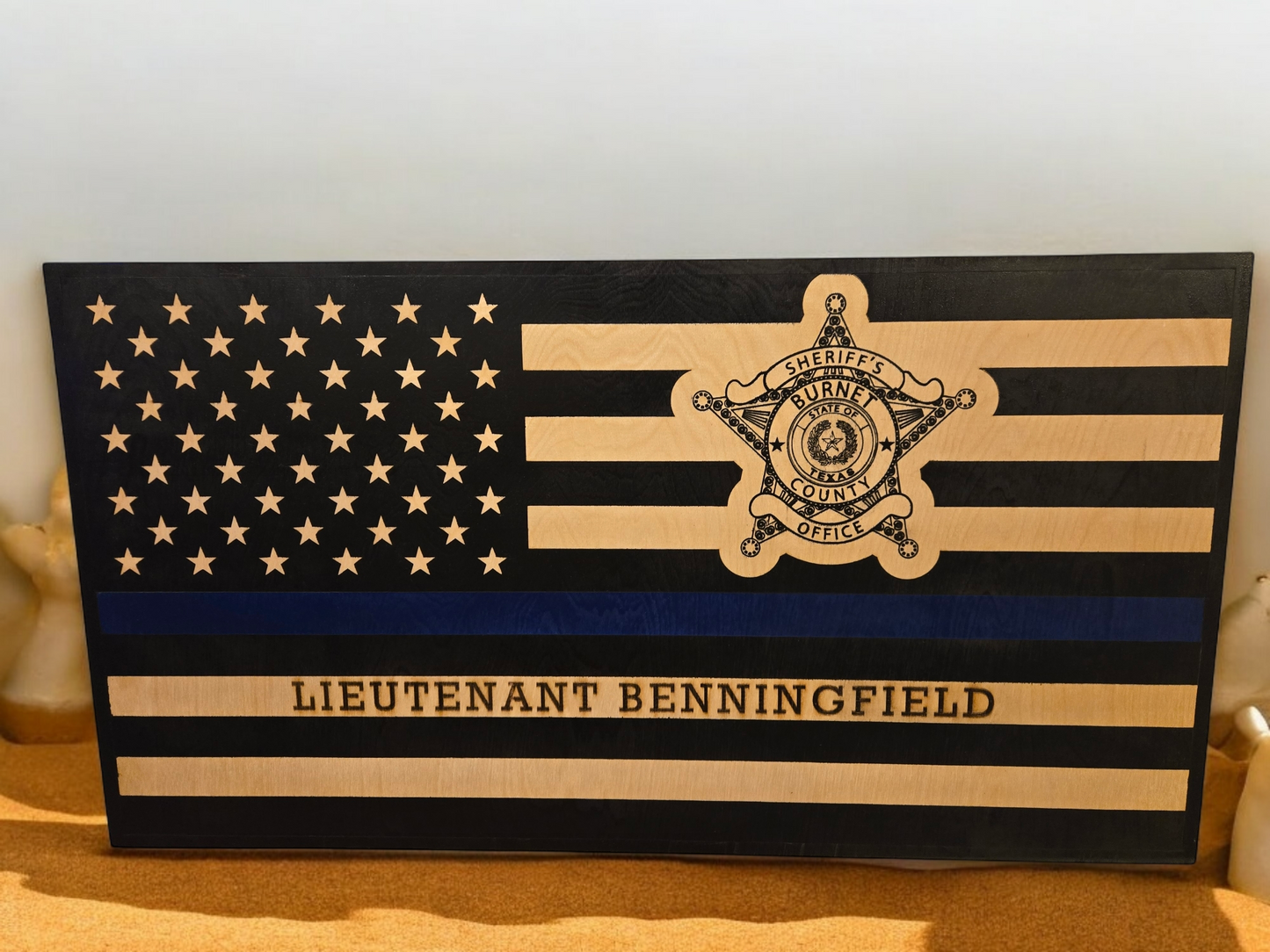 Custom wooden flag