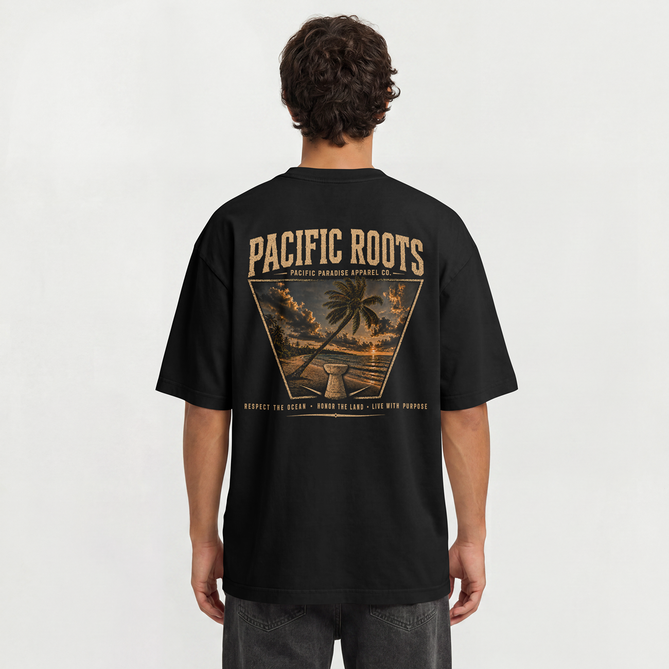 Pacific Roots Heritage Tee – Black