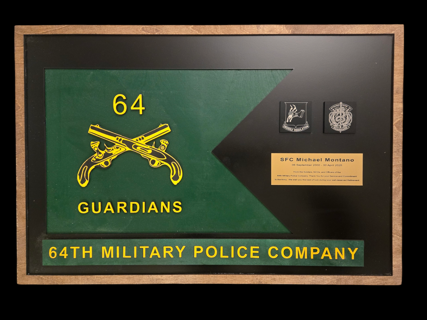 Wooden Guidon plaque